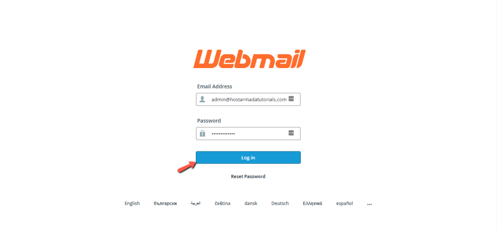 Access the Webmail from browser