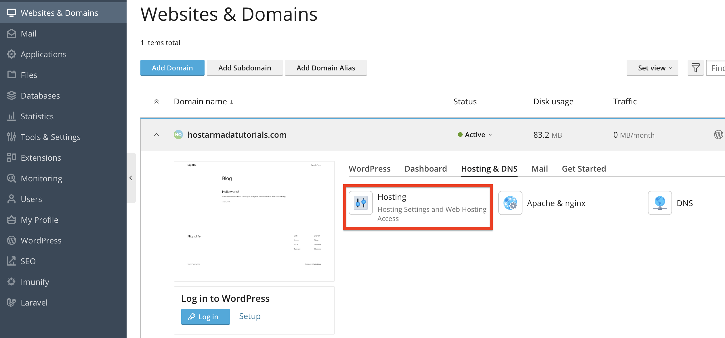 hosting-functionality
