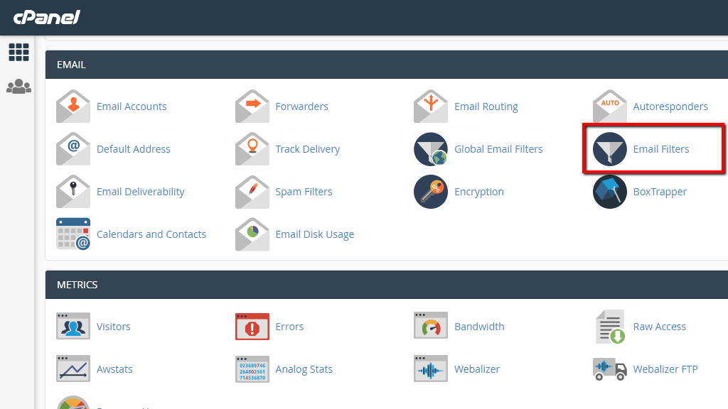 Accessing the Email Filters in cPanel