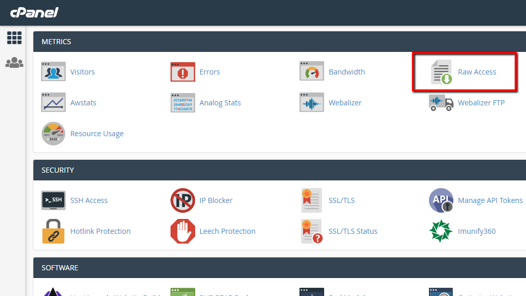 Accessing the Raw Access Logs in cPanel