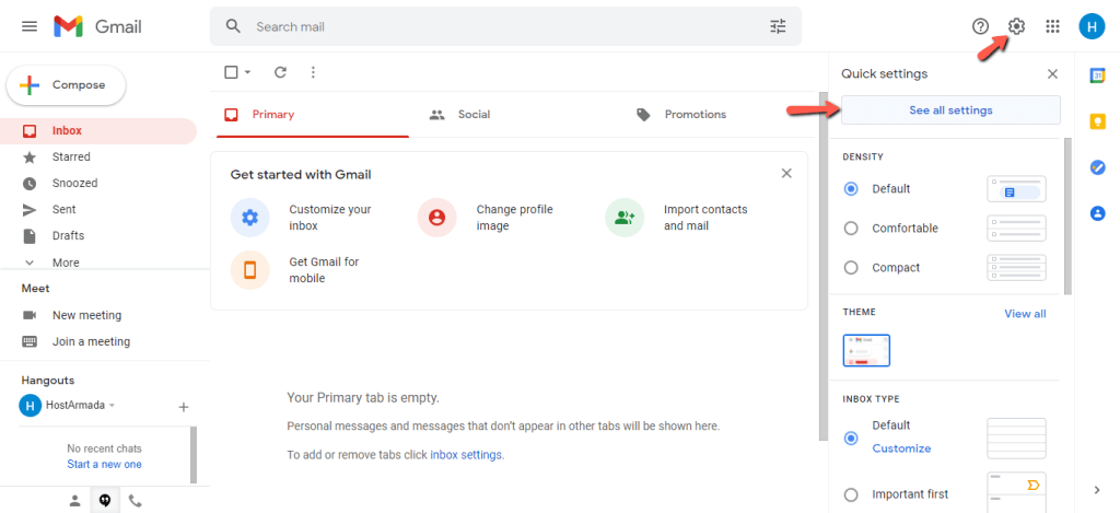 Gmail - See All Settings option
