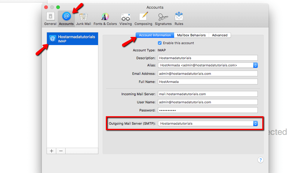 Modify SMTP Settings