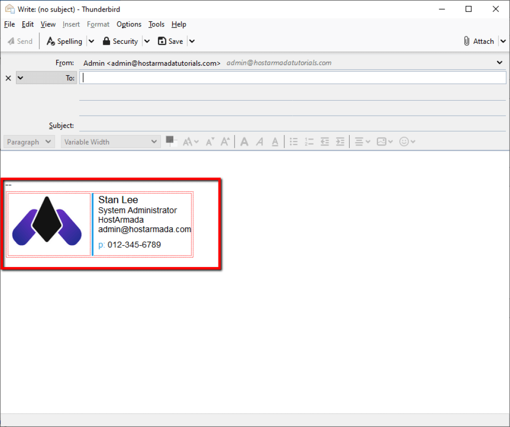Signature file email example