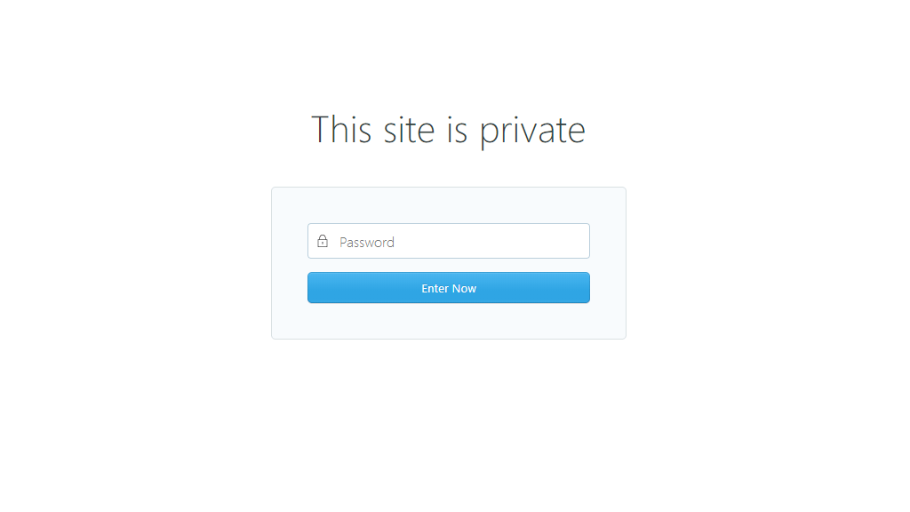 Password Protected Login page