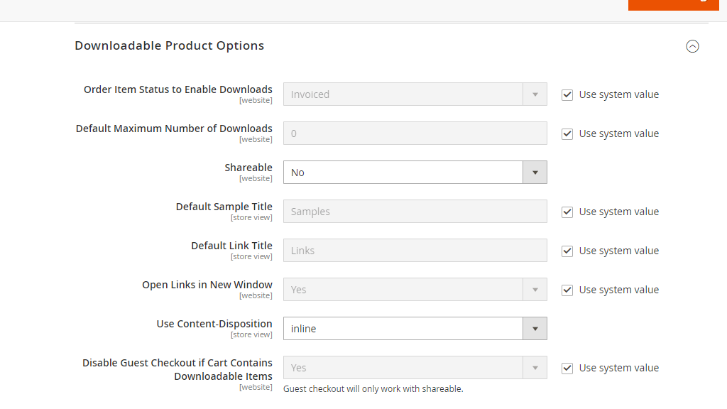 Downloadable Product Options