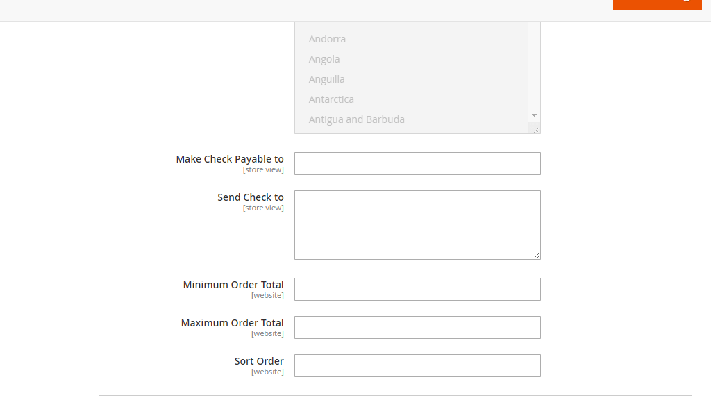 Check Money Order additional settings