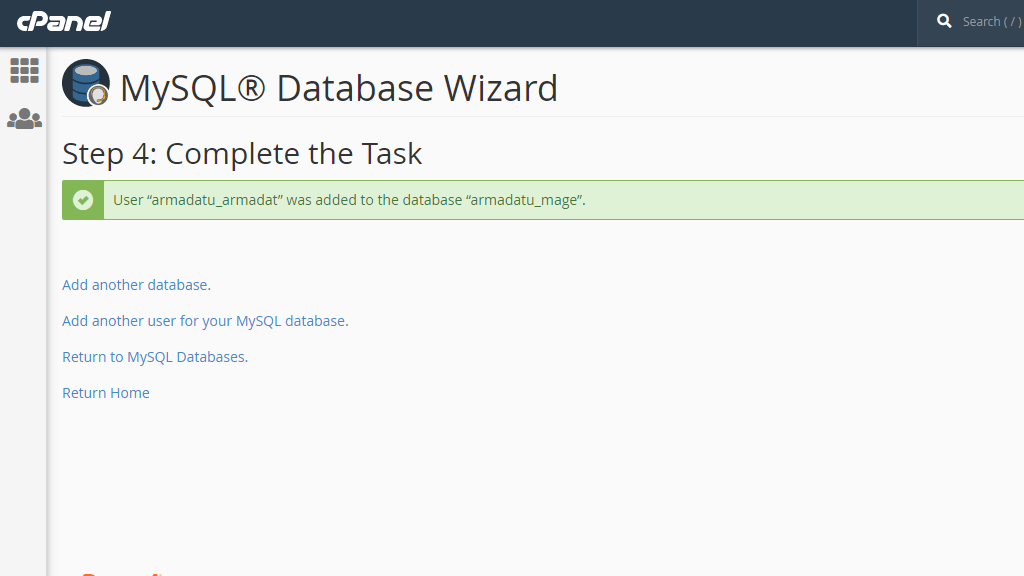 Database created
