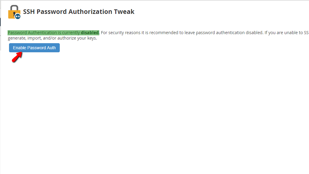 Enable Password Authentication