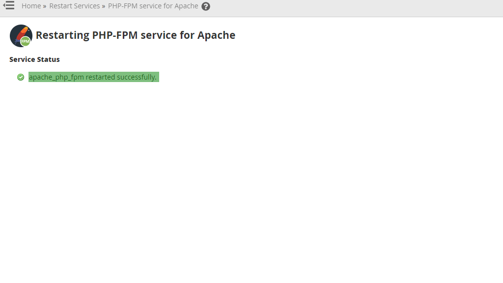 Restart PHP-FPM Output