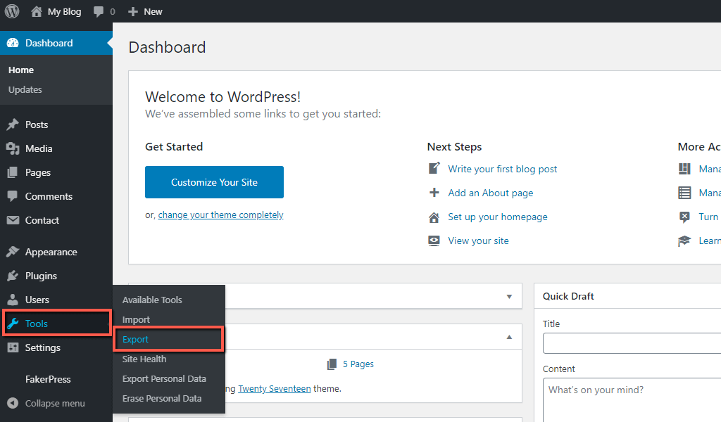 Access WordPress Export Tool