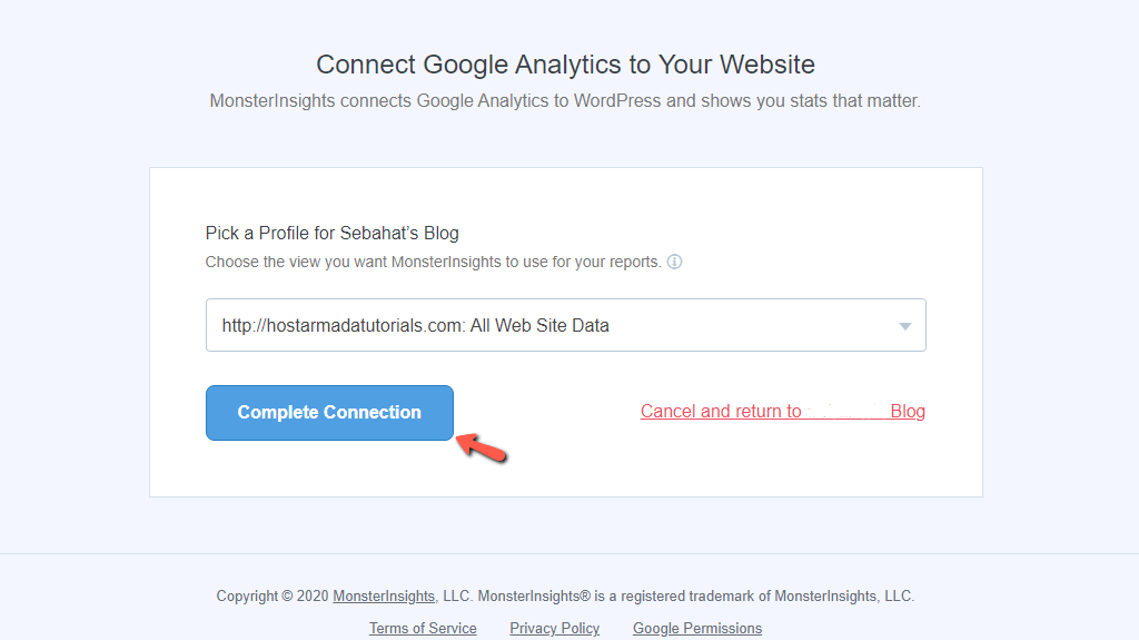 Complete Google Analytics to WordPress Connection