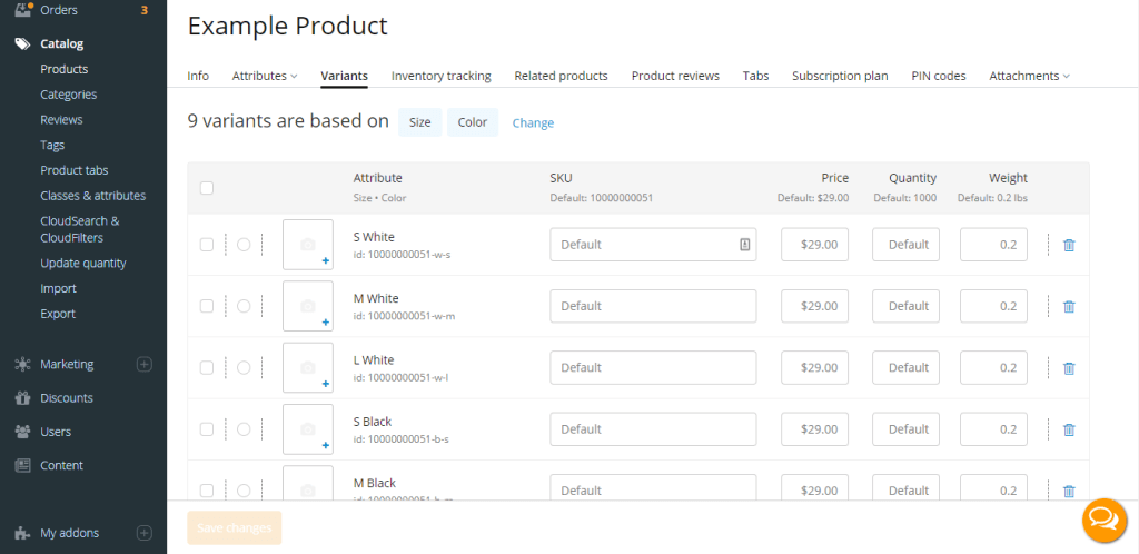 Configure Product Variations