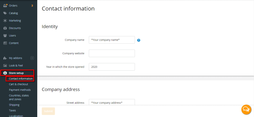 Accessing the Contact Information page